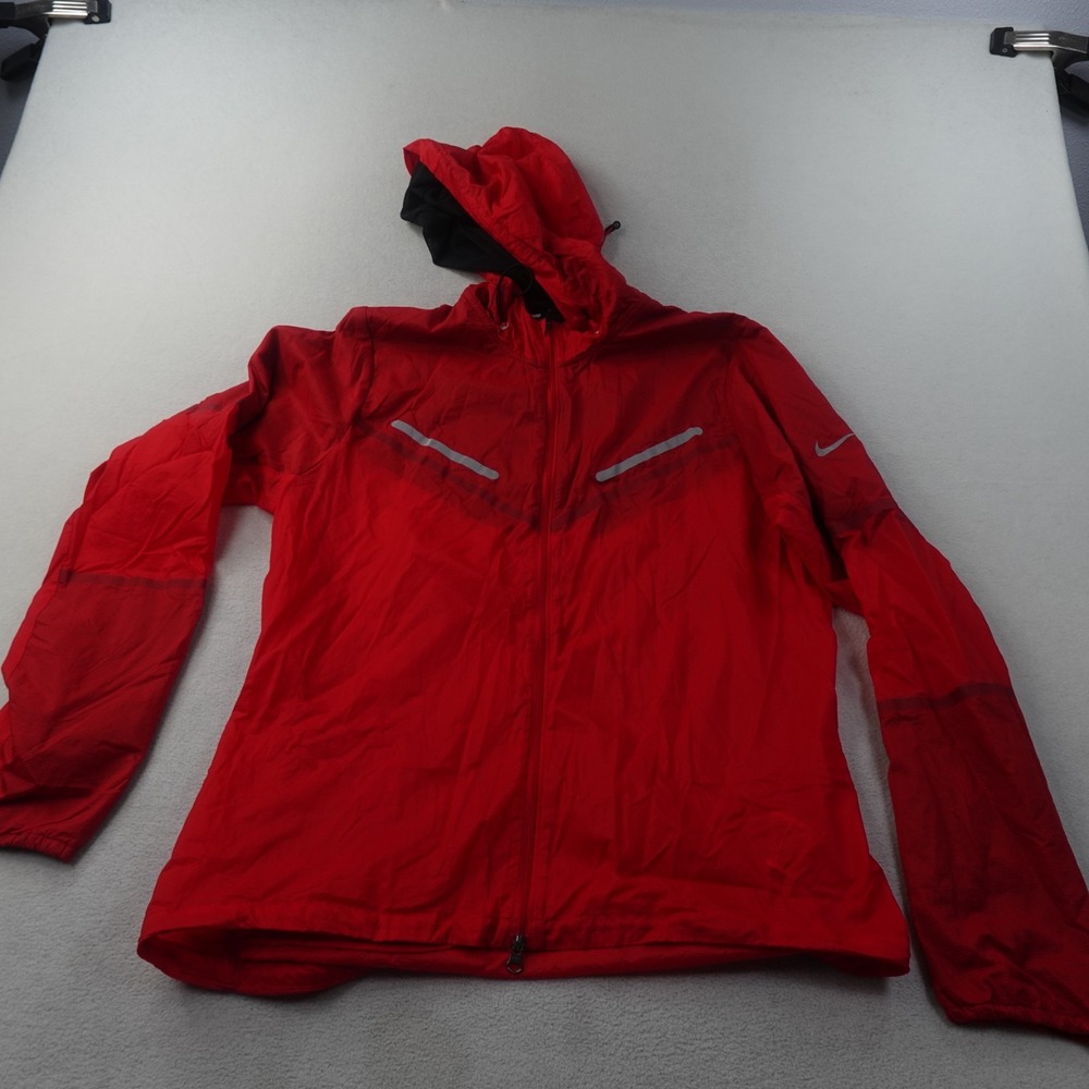 Nike Hurricane Vapor Jacket Mens M Red Running Hooded Reflective 451279
